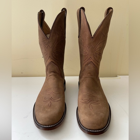 NWT Alberta Boot Brown Cowhide Leather Cowboy Western Boots Women Size 10.5 US - Picture 2 of 6